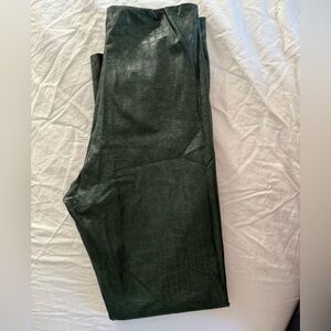 Never Worn Commando Green Snakeskin Leggings